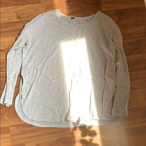 Gray & white sweater shirts with side slit